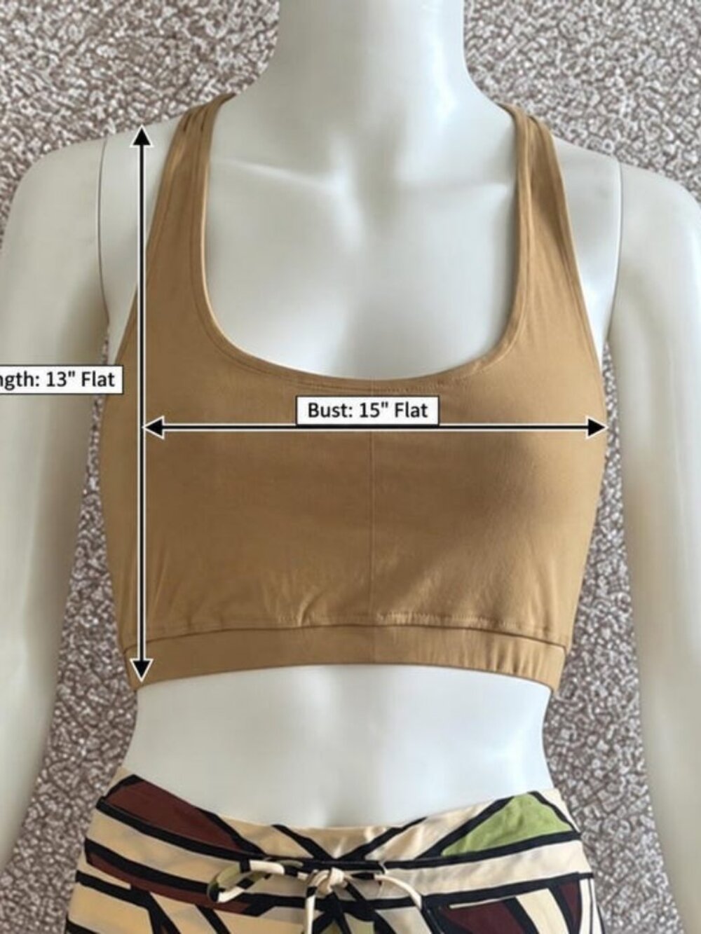 Thearah Beige Organic Cotton Scoop Neck Bralette, Wide Straps Crop Top